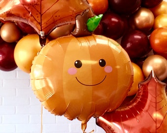 LITTLE PUMPKIN Balloon - Giant Pumpkin Mylar Balloon - Lil Pumpkin Party Decorations - Pumpkin 1st Birthday, Thanksgiving Balloon 29 Inch