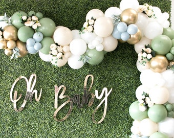 Eucalyptus Balloon Garland Kit | Eucalyptus & White Sand Balloon Arch | Bridal Shower Decor  | Baby Shower Balloon Garland | Handmade in USA