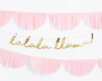 Llama Script Banner | Boho Fa La La Llama Party Sign| Cactus Party Decor | Boho Fiesta Party Decor | Cinco De Mayo | Pack of 5 Props