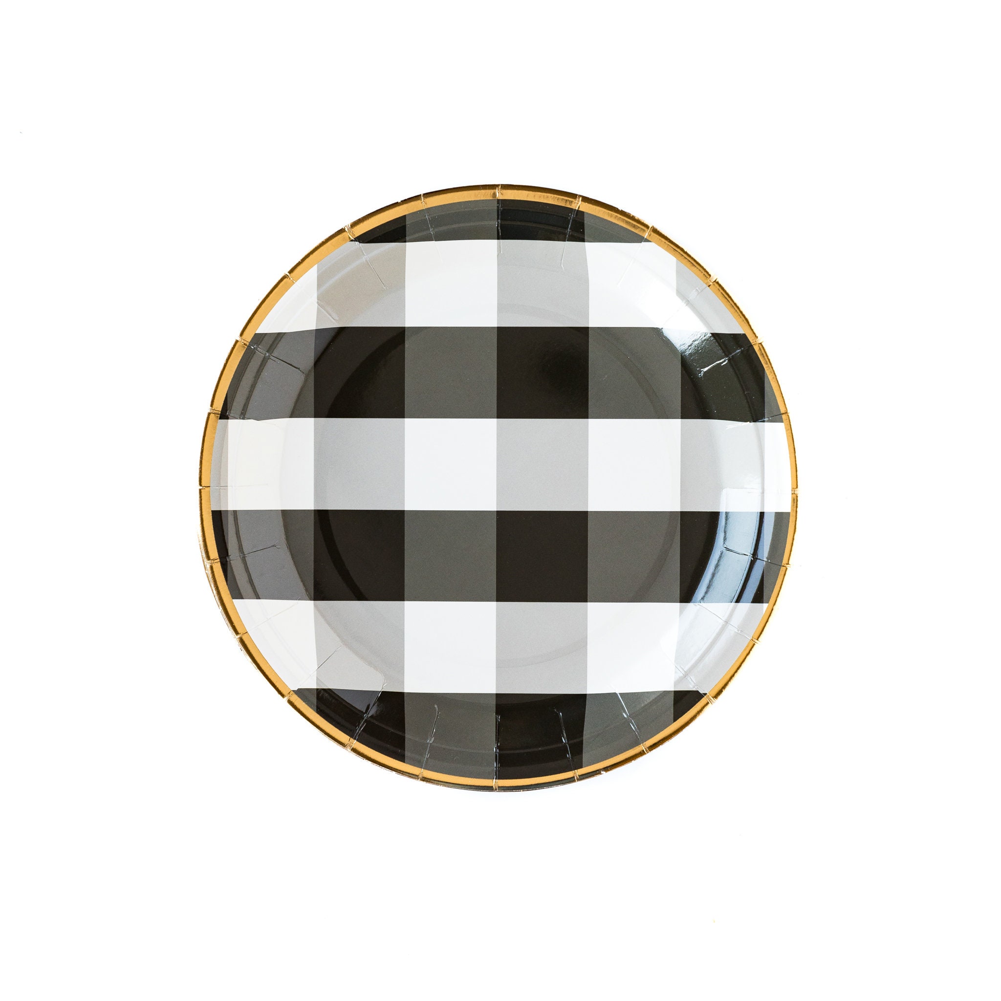 Buffalo Plaid Paper Plates Black Gingham Plates Pack of 8 Etsy