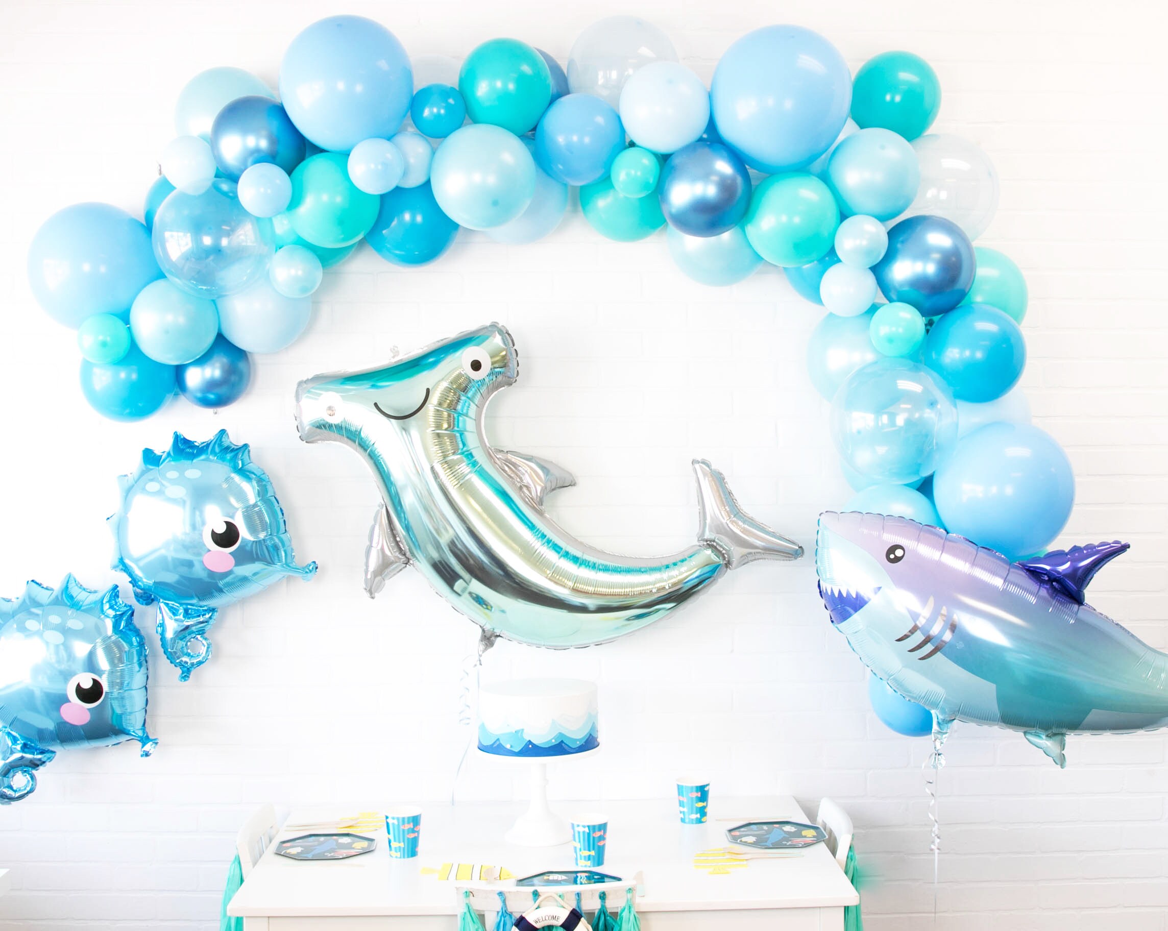 Las decoraciones de baby shower para niño incluyen instrucciones de  configuración de video paso a paso, kit de guirnalda de globos con globos  azules, arco de globos -  México