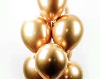 Chrome Gold 5 inch Air Fill Latex Balloons Birthday Party Event Decotex Chrome Gold 5 inch Air Fill Latex Balloons Birthday Party Event Decotex