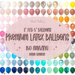 Latex Balloons | 11 Inch and 5 Inch Latex Balloons by Tuftex and Others | 150 Color Choices | Custom Balloon Bouquet | Balloons for Marquees