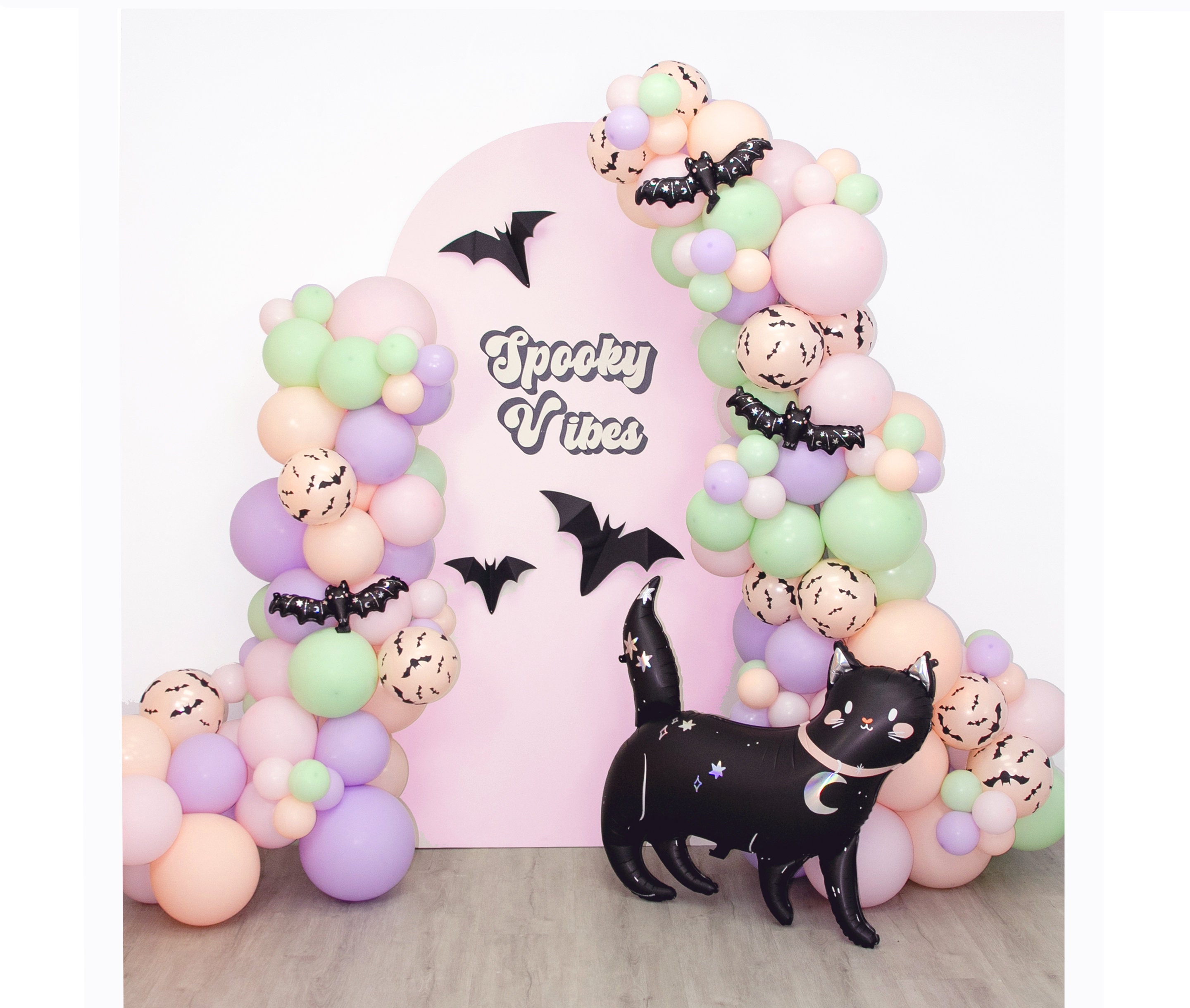 Halloween Pastel Balloon Garland Kit DIY Pastel Bat Balloon Arch…