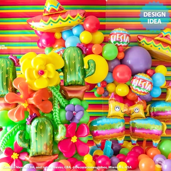 Lets Fiesta - Cinco De Mayo - May 5, Federal Holiday In Mexico. Fiesta Banner And Poster Design With Flags Flowers Fecorations Maracas And Sombrero