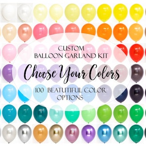 Custom Balloon Garland Kit | DIY Balloon Arch | Handmade | Eco-Friendly | Matte Chalk Boho Balloons | Tuftex Qualatex Betallic | 150 Colors