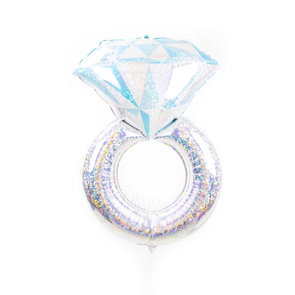 Diamond Engagement Ring Balloon - Giant 37 Inch Mylar Balloon - Diamond Ring Balloon - Bachelorette Party - Bridal Shower - Engagement Party