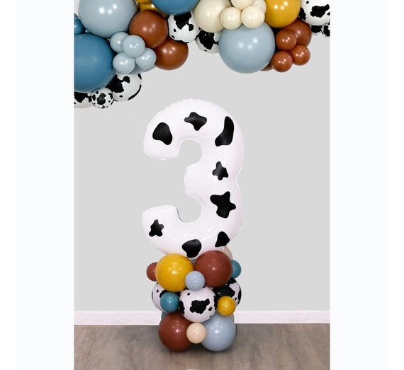 Cow Print Number Balloon Tower Giant Number Balloon Structure