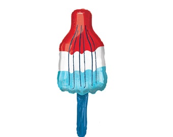 Red White and Blue POPSICLE Balloon - Popsicle Party Decorations - Summer Fun Party, Pool Party, Popsicle Mylar Balloon 40 Inch