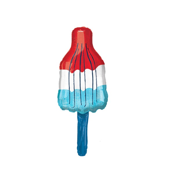 Red White and Blue POPSICLE Balloon - Popsicle Party Decorations - Summer Fun Party, Pool Party, Popsicle Mylar Balloon 40 Inch