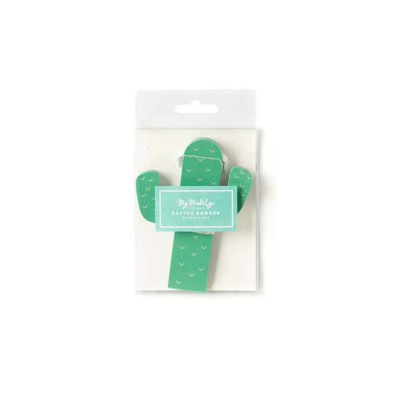 May include: A green cactus banner with a white label that reads "My Mind's Eye Cactus Banner Double Sided".