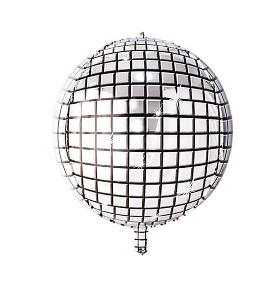 Disco Ball Balloon Rainbow Disco Ball Mylar Dance Party Disco Party Disco  Fever 70's Party 15 Inch Mylar Balloon 70s Party Disco Balloon 