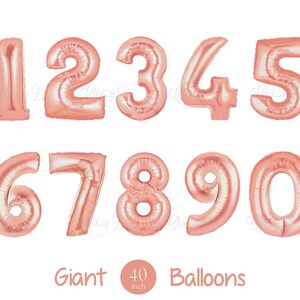 NEW Giant 40" Inch Rose Gold Number Balloons - Choose Your Number  - Rose Gold Mylar - Birthday Party, Number Balloons, Giant Numbers