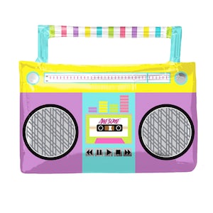 Boombox Balloon - Giant Boombox Music Mylar Balloon, 80's Party,  Hip Hop Party, 31 Inch Mylar, Rapper Music, Mix Party