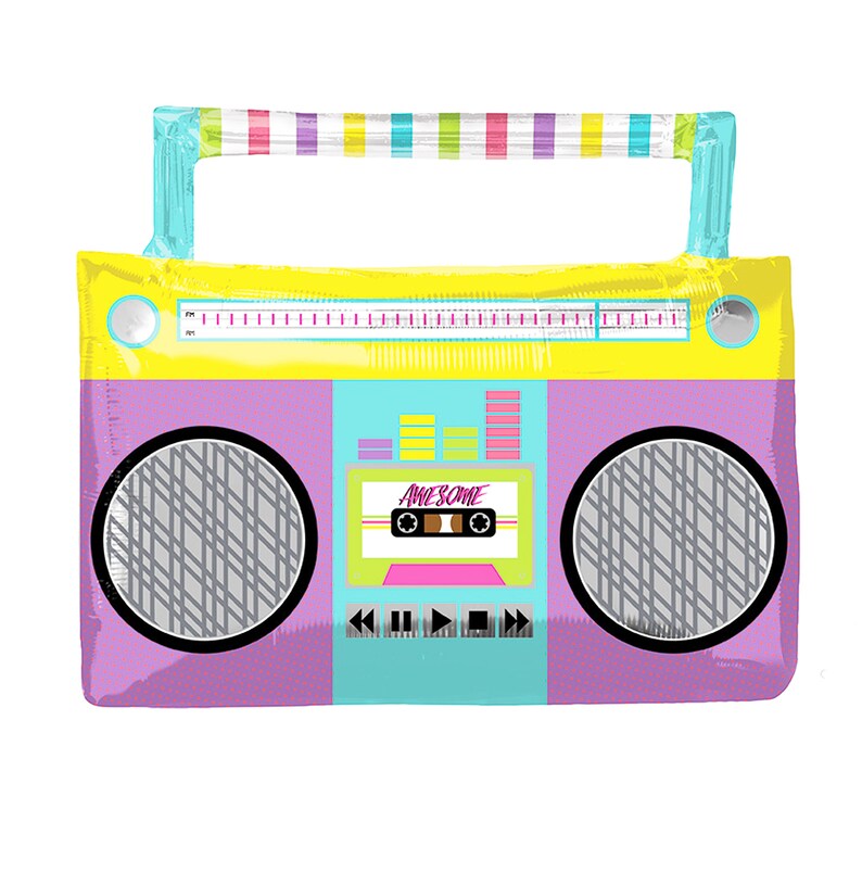 Boombox Balloon - Giant Boombox Music Mylar Balloon, 80's Party, Hip Hop Party, 31 Inch Mylar, Rapper Music, Mix Party bild 1