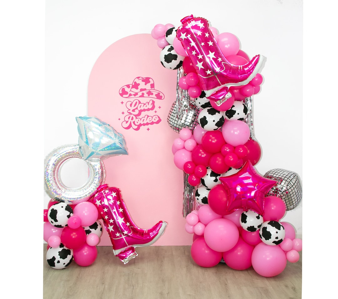 Pink Rodeo Party Pink Cowgirl Balloon Garland | Disco Cowgirl Balloon Garland | Hot Pink ...