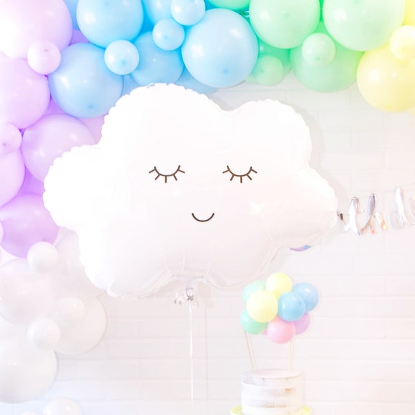 Cloud Balloon - Puffy Cloud Balloon, 30 pouces Non-Foil Balloon, Rainbow Party, Airplane Party, Sunshine Party