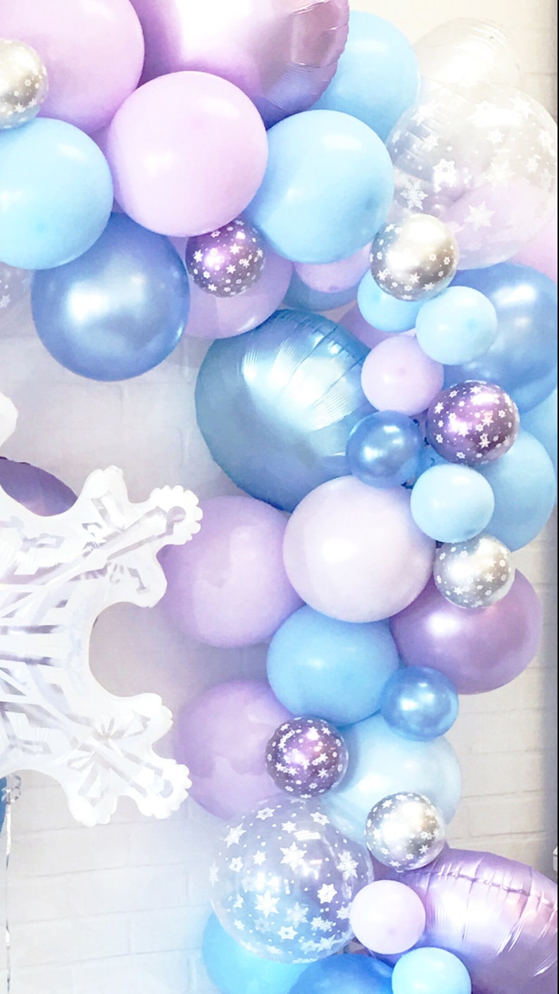 Frozen Balloon Garland Kit Frozen Balloon Arch, Winter Onederland Party Frozen Birthday Party, Frozen Party Decor, Frozen Balloons image 2