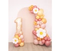 Boho Daisy Flower Balloon Garland Kit | Dusty Rose and Retro Yellow Balloon Arch | Two Groovy Party | Groovy One | Flower Power Birthday