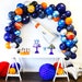 Astronaut Themed Balloon Garland Kit - Shades of Blues, Orange and Chrome Silver - Astronaut Balloon Arch - Space Themed Birthday Party 