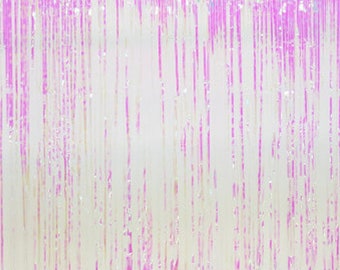 Iridescent Fringe Curtain Backdrop | Mermaid Foil Curtain | Mermaid Iridescent Foil Fringe | Mermaid Birthday Party | Under the Sea Party