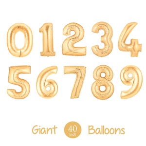 Giant 40" Inch Gold Mylar Balloons - Choose Your Number  - Metallic Gold - Number Balloons, Giant Numbers, Authentic Megaloons Made in Italy