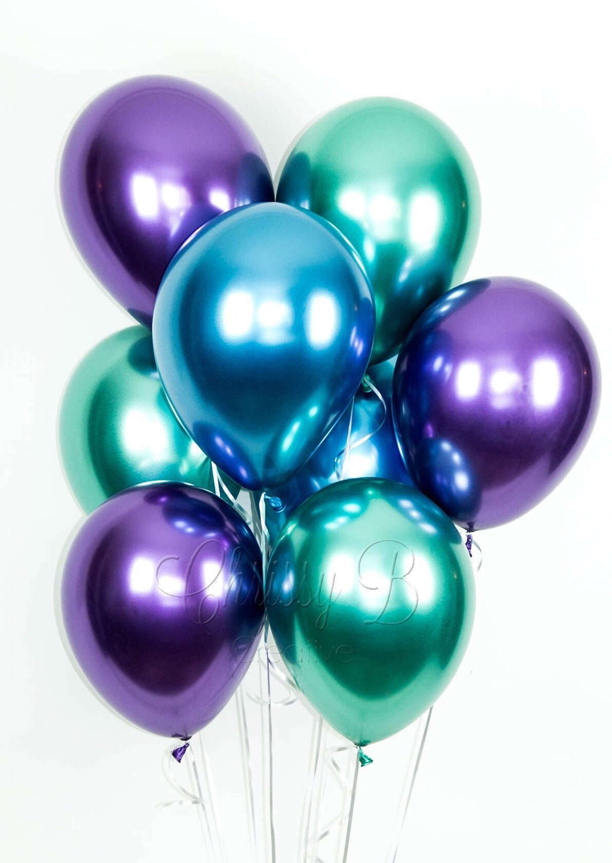 Aqua & Purple Mermaid Balloons by Nerdy Words 16 pcs Aqua & Purple Mermaid Balloons by Nerdy Words 16 pcs