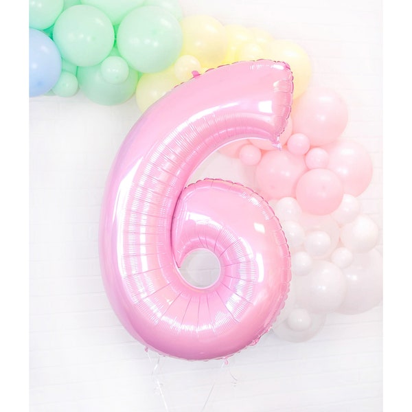 Giant Light Pink Number Balloons - Pink Mylar Number Balloons  - 40" Inch Pink Giant Balloons - Giant Number Balloons