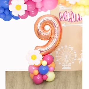 Music Festival Balloon Tower | Giant 40&quot; Inch Number Balloon Structure | Music Fest Birthday Party | Music Festival Themed Birthday Party