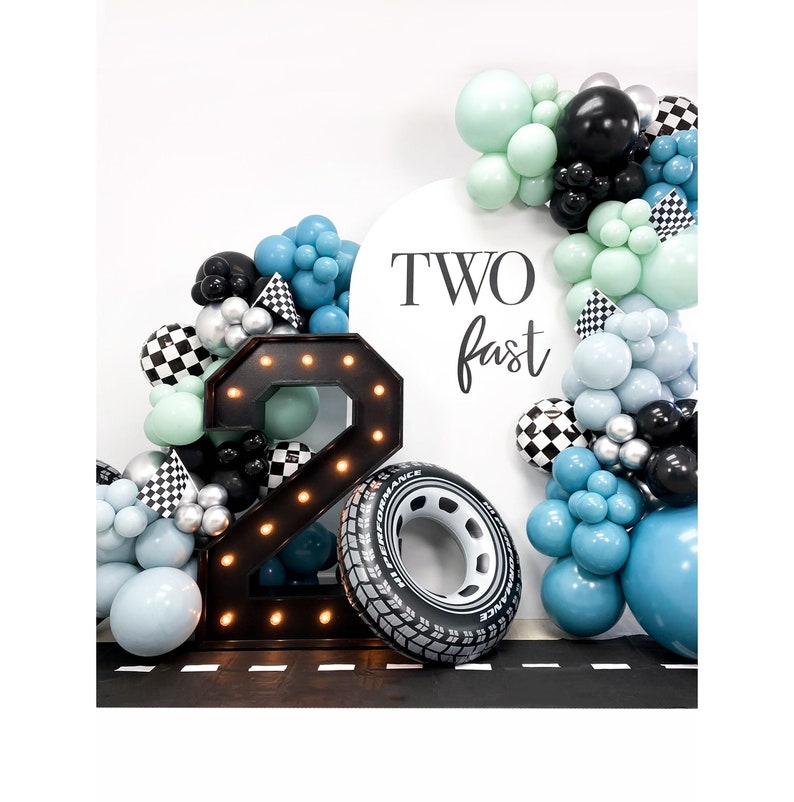 Custom Race Car Balloon Garland Kit Vintage Race Car Balloon Etsy