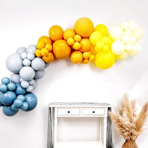 First Trip Around the Sun Balloon Arch Kit | Here Comes the Sun Balloon Garland | Yellow and Blue Balloon Arch | 1st Birthday Balloons image 2