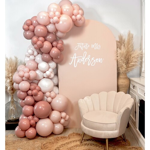 Blush and Dusty Rose Boho Balloon Garland |  Balloon Arch with Matte Balloons