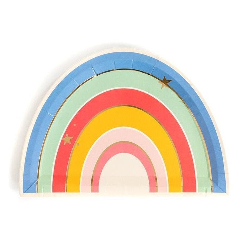 Rainbow Birthday Party Unicorn Party Pack of 8 Paper Plates Magical Rainbow Plates 9 Rainbow Shower