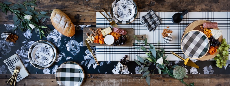 Gingham Farms Dinner Napkins Black and White Plaid Dinner Napkins Black and White Plaid Pack of 24