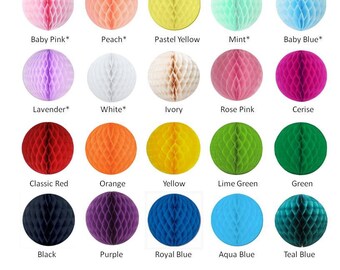 Tissue Honeycomb Balls - 5" / 8"/ 12"/ 19" Premium Honeycomb Tissue - Made in the USA - Baby Shower, Birthday Party, Photo Shoot