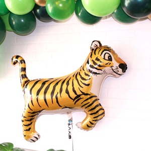 TIGER Balloon Giant Tiger Mylar Balloon 34 Inch Tiger Balloon Wild One Party Safari Birthday Jungle Party Decor image 2