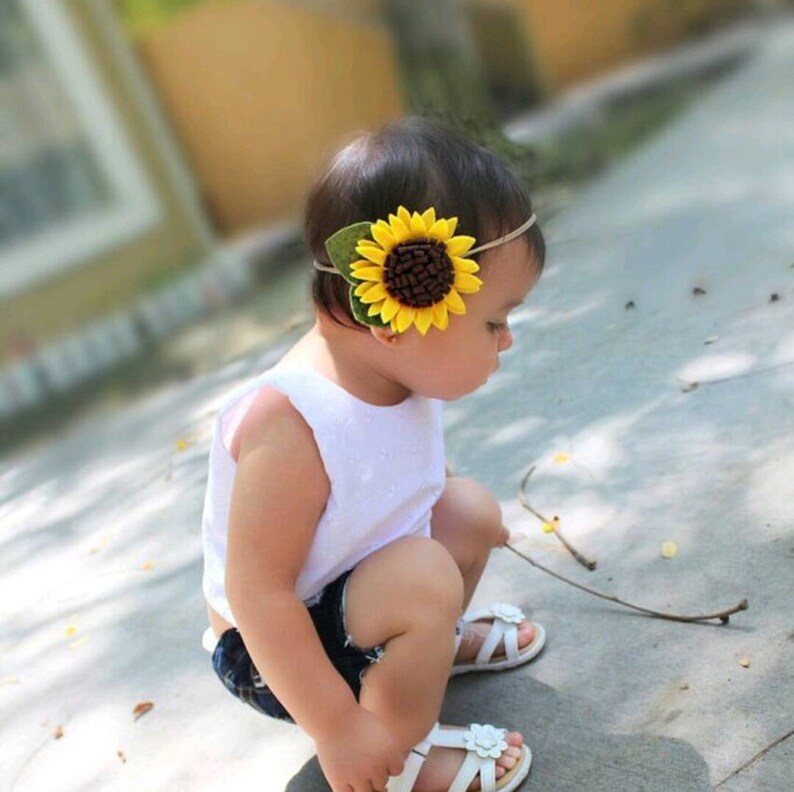 Flower Headband Fall Headband Felt Sunflower Headband Baby Headband Summer Headband Sunflower Headband Sunflower