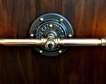 Industrial brass pipe Edison bulb vanity/wall light, polished brass vanity light, Edison globe double wall sconce