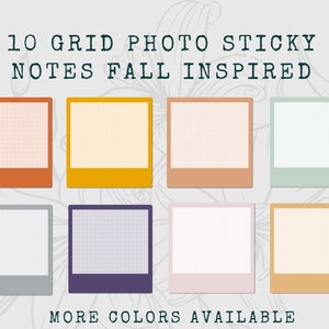 10 Grid Digital Sticky Notes Fall Inspired colors planners and notebooks