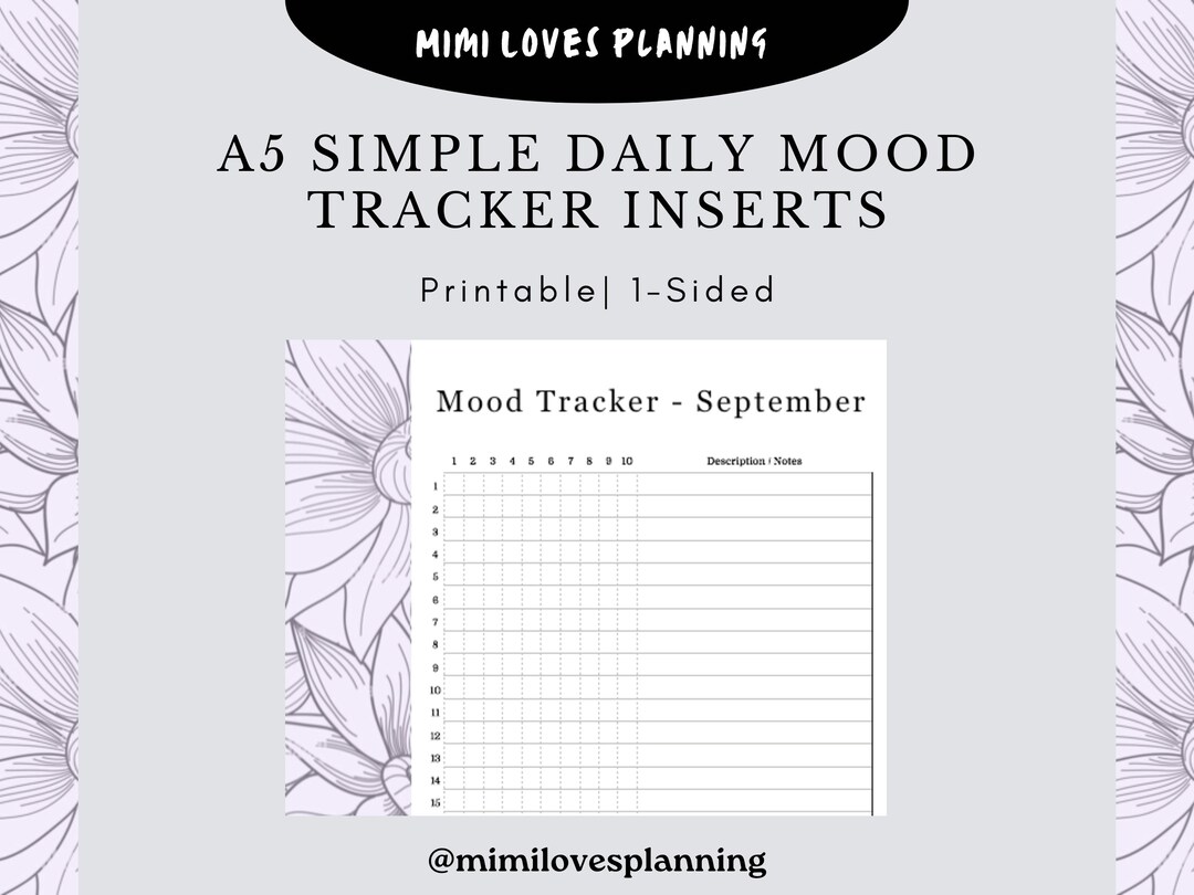 A5 Daily Mood Tracker Template Printable - Etsy