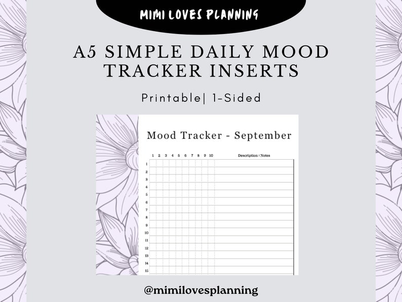 A5 Daily Mood Tracker Template Printable - Etsy