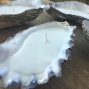 Handmade Oyster Shell Candles – Soy Wax with Lemon & Eucalyptus | Beach Wedding Favors | Pacific Northwest Coastal Decor | Altar Candles