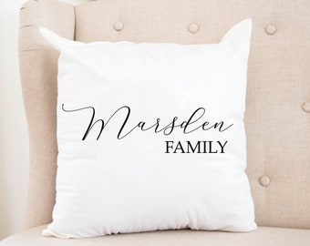 Family Last Name Pillow, Throw Pillow, Accent Pillow, Decorative Pillow, Family Est Pillow,Est 2019 pillow,engagement gift,housewarming gift