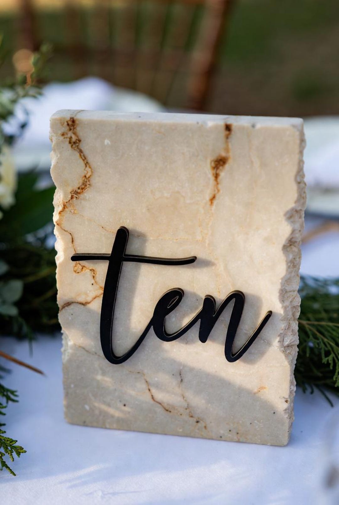 DIY Table Number Signage Event Decor Cursive Cut Out Thin 3D Letter ...