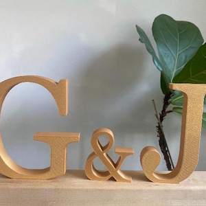 Freestanding letters custom 3d block letters self standing name sign decorative initials desk decor large stand alone accent letter decor