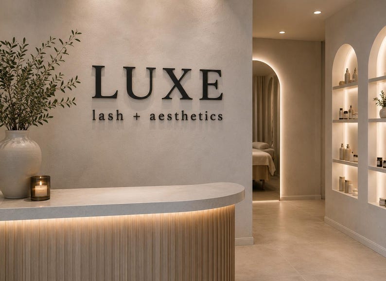 Business Logo Sign Custom Beauty Salon Sign customizable salon logo sign custom store sign letters 3D printed letters for business sign image 7
