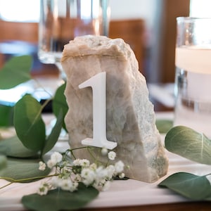 DIY Table Number Signage Event Decor Cursive cut out thin 3D Letter Sign letters wedding sign letters Stone table numbers wedding DIY Marble