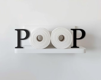 POOP Toilet Paper Holder Everyone Poops Funny Bathroom Humor Decor TP Holder Shelf Bathroom Poop Decor Bathroom Paper Roll Shelf Funny decor