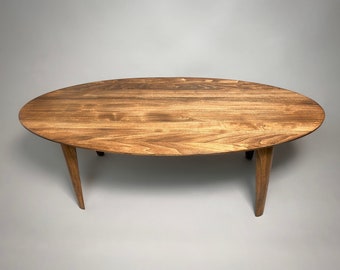 Handcrafted Oval Wooden Coffee Table for Your Stylish Living room, Oval Coffee end table, Mid Century Modern Solid Wood Coffee Tables