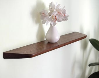 Wooden Floating Shelf, Mid Century Modern Floating Shelves, Wall Shelf for Living Room, Custom Shelves with Harmonious Curves